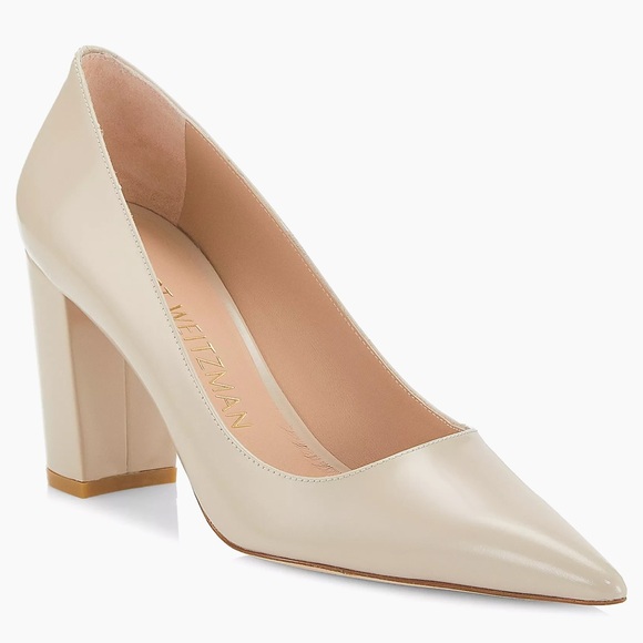 Stuart Weitzman Shoes - 🌹STUART WEITZMAN🌹Stuart 85MM Leather Block-Heel Pumps Size: 9B